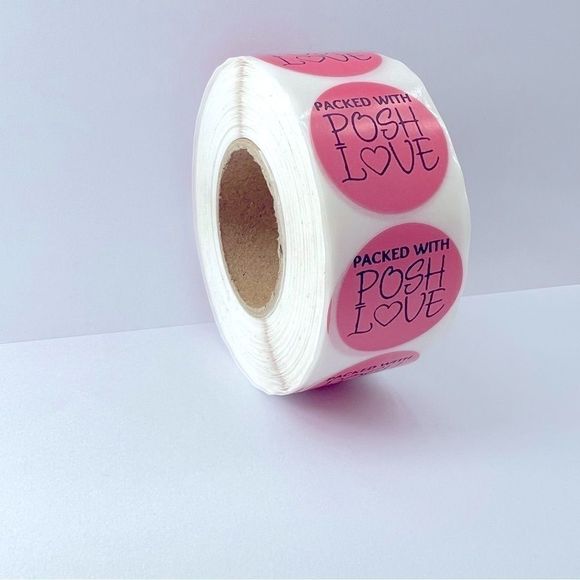 Packed with Posh Love 1" Round Stickers (100 roll ) NWT | Shipping Supplies - Picture 4 of 8
